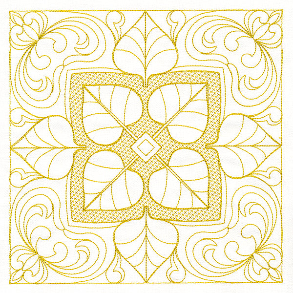Autumn Beauty Square - Aspen Leaf (Trapunto)