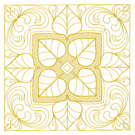 Autumn Beauty Square - Aspen Leaf (Trapunto)