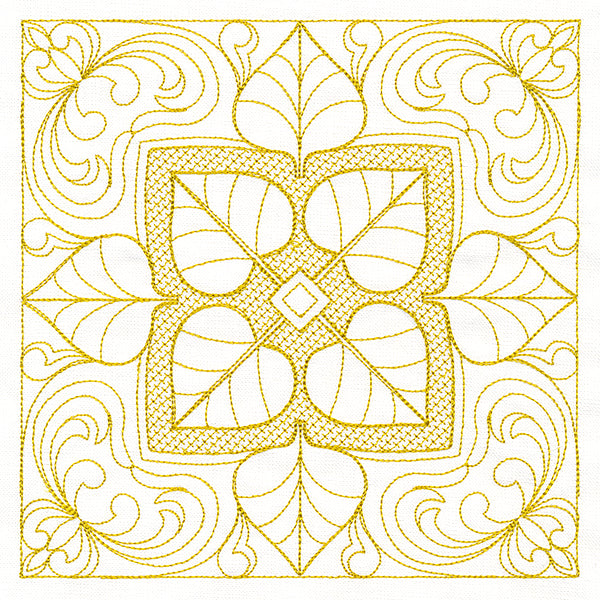 Autumn Beauty Square - Aspen Leaf (Trapunto)