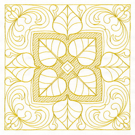 Autumn Beauty Square - Aspen Leaf (Trapunto)