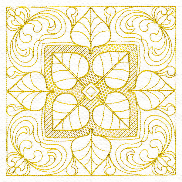 Autumn Beauty Square - Aspen Leaf (Trapunto)
