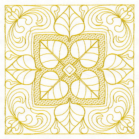 Autumn Beauty Square - Aspen Leaf (Trapunto)