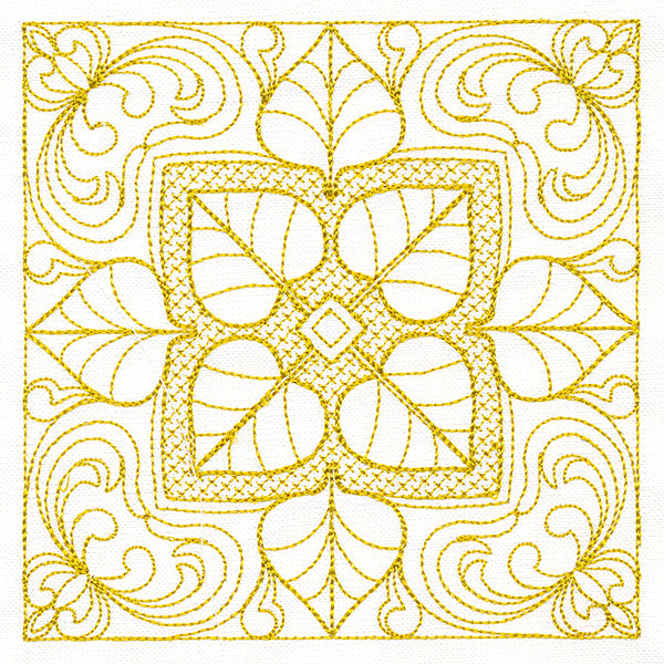 Autumn Beauty Square - Aspen Leaf (Trapunto)