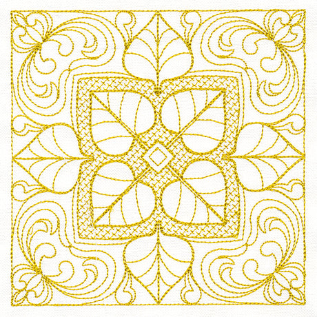 Autumn Beauty Square - Aspen Leaf (Trapunto)