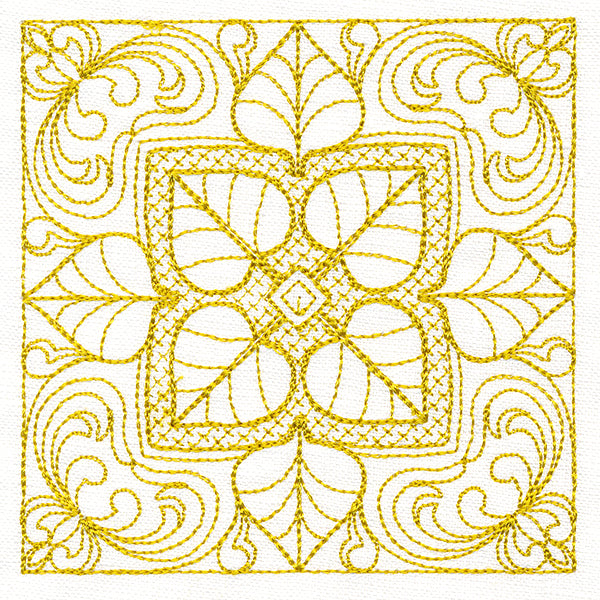 Autumn Beauty Square - Aspen Leaf (Trapunto)