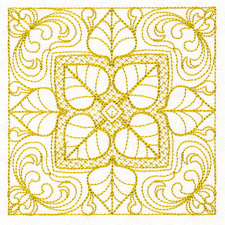 Autumn Beauty Square - Aspen Leaf (Trapunto)