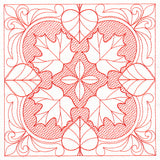 Autumn Beauty Square - Maple Leaf (Trapunto)