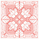 Autumn Beauty Square - Maple Leaf (Trapunto)
