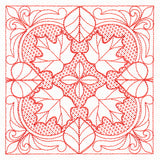 Autumn Beauty Square - Maple Leaf (Trapunto)