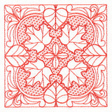 Autumn Beauty Square - Maple Leaf (Trapunto)