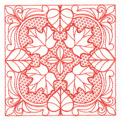 Autumn Beauty Square - Maple Leaf (Trapunto)