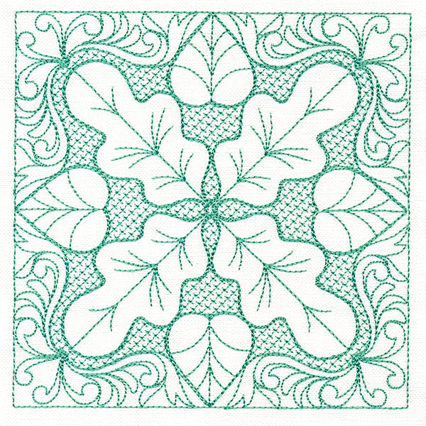 Autumn Beauty Square - Oak Leaf (Trapunto)