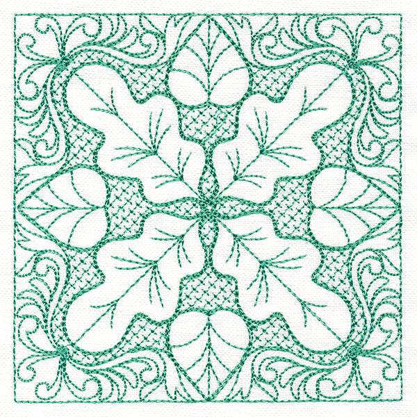 Autumn Beauty Square - Oak Leaf (Trapunto)