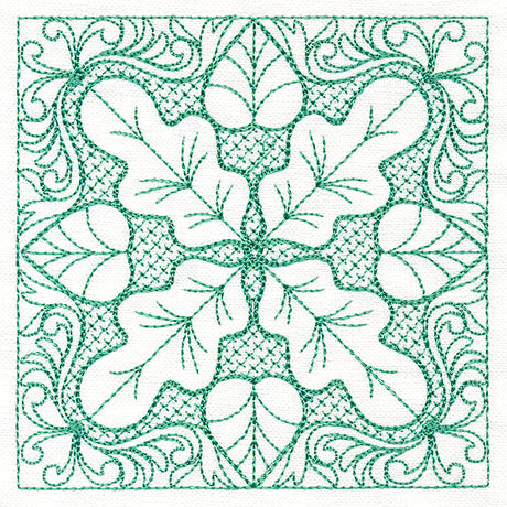 Autumn Beauty Square - Oak Leaf (Trapunto)