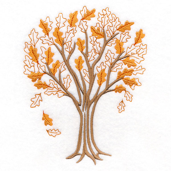 Falling Leaves Oak Tree