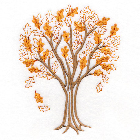 Falling Leaves Oak Tree