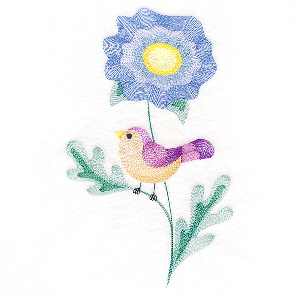 Delightful Bird Perched on Petals