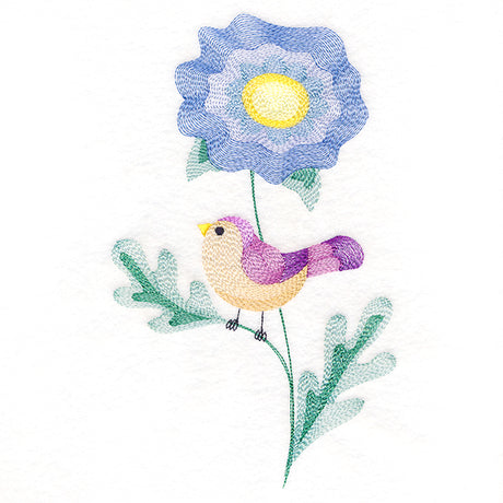 Delightful Bird Perched on Petals