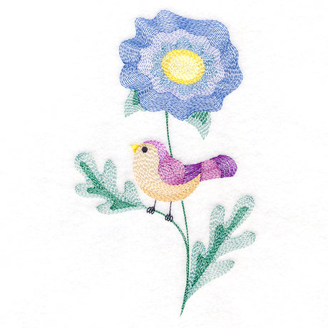 Delightful Bird Perched on Petals