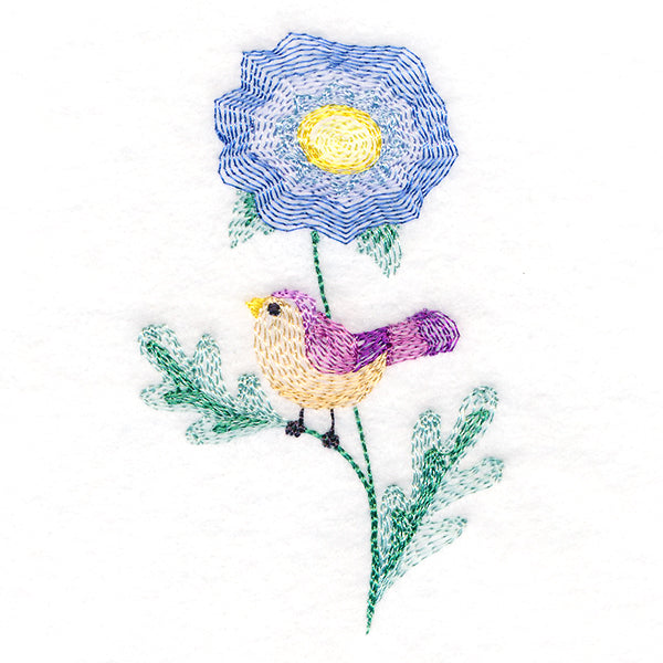 Delightful Bird Perched on Petals