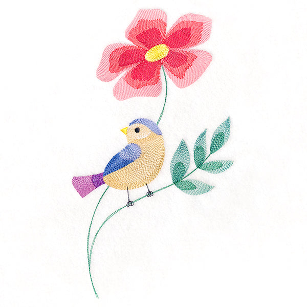 Charming Bird Perched on Petals