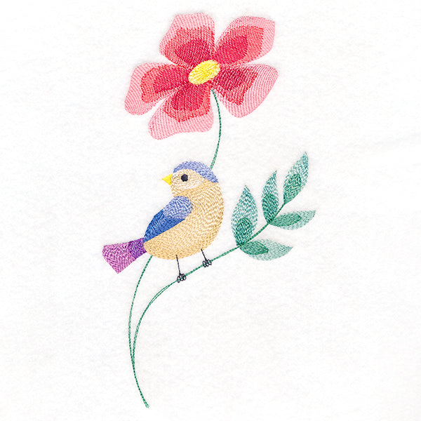 Charming Bird Perched on Petals