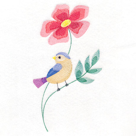 Charming Bird Perched on Petals