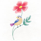 Charming Bird Perched on Petals