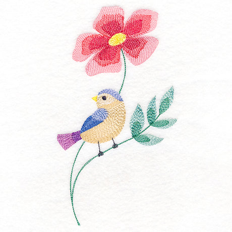 Charming Bird Perched on Petals