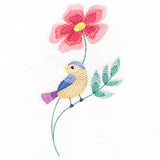 Charming Bird Perched on Petals