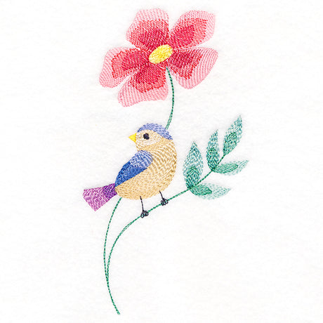 Charming Bird Perched on Petals