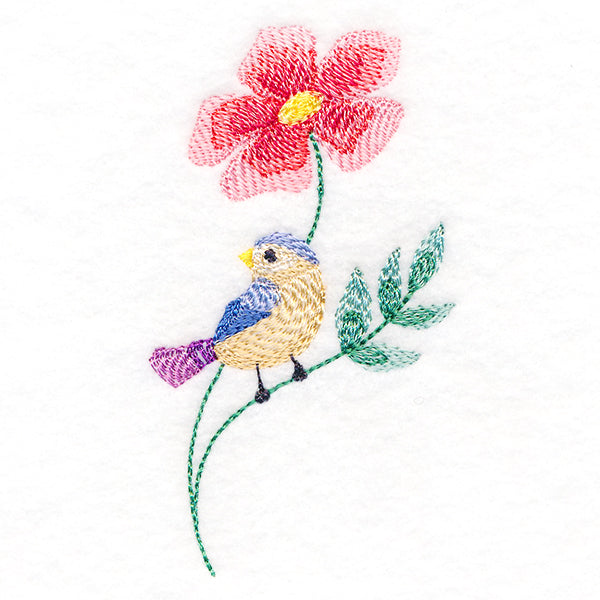 Charming Bird Perched on Petals