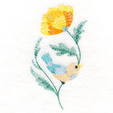 Cute Bird Perched on Petals