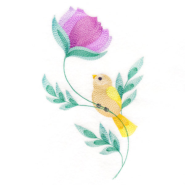 Darling Bird Perched on Petals