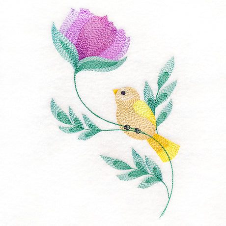 Darling Bird Perched on Petals