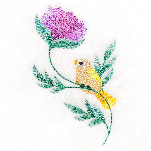 Darling Bird Perched on Petals