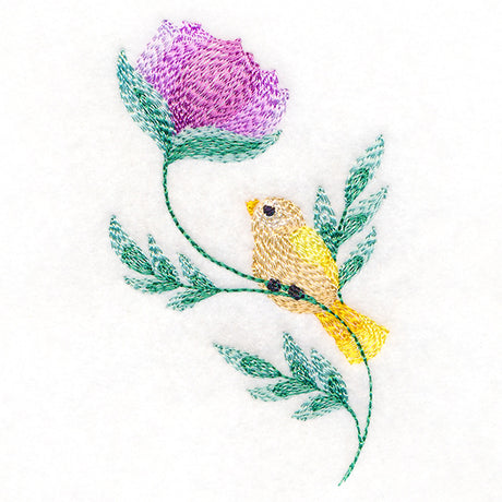 Darling Bird Perched on Petals