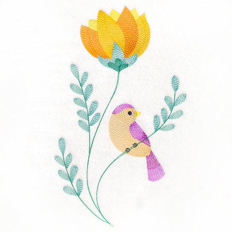 Precious Bird Perched on Petals
