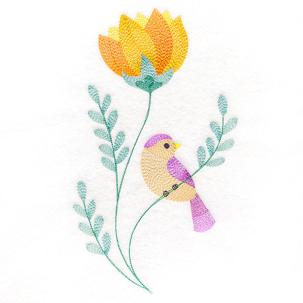 Precious Bird Perched on Petals