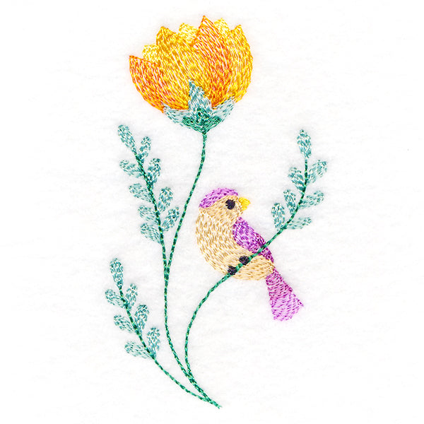 Precious Bird Perched on Petals