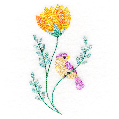 Precious Bird Perched on Petals