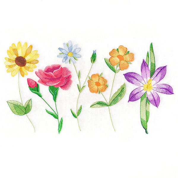 Long-Stemmed Wildflowers Border