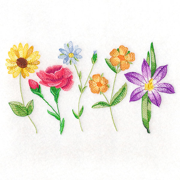 Long-Stemmed Wildflowers Border