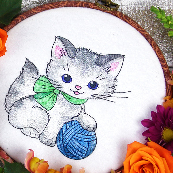 Playful Kitty with Yarn