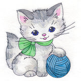 Playful Kitty with Yarn