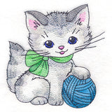 Playful Kitty with Yarn