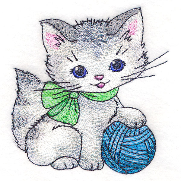 Playful Kitty with Yarn