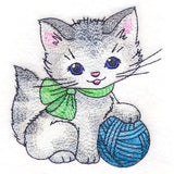 Playful Kitty with Yarn