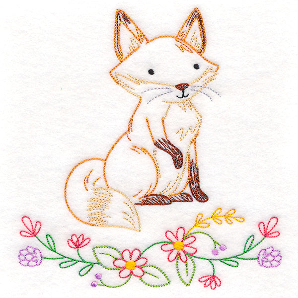 Floral Woodland Friends - Fox (Vintage)
