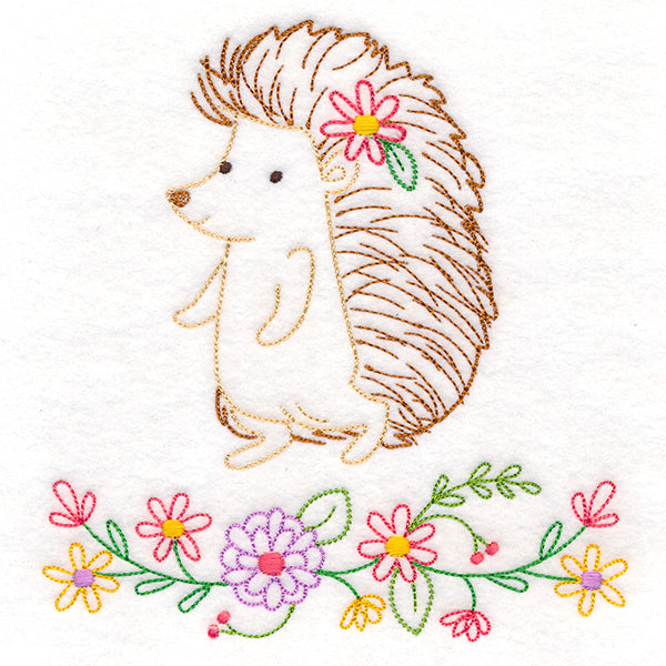 Floral Woodland Friends - Hedgehog (Vintage)